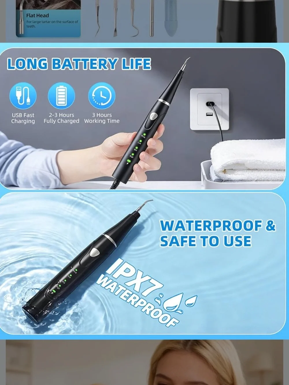 Dog Dental Cleaner Kit Electric Plaque Remover - Black
